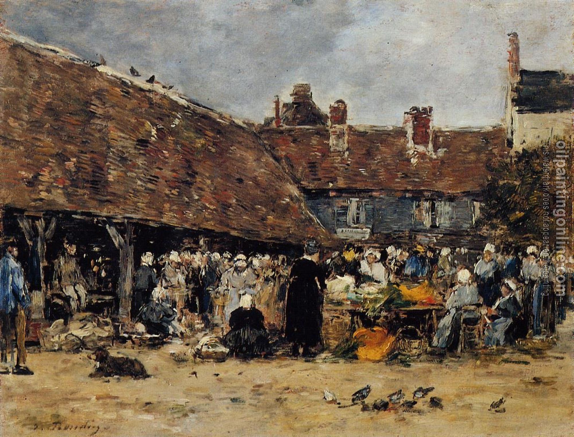 Boudin, Eugene - Market at Trouville